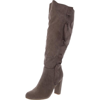 

Journee Collection Женские серо-коричневые сапоги до колена Обувь 9 Medium (B,M) BHFO 6138, Taupe