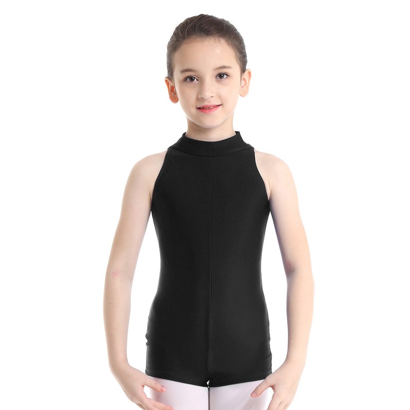 Girls Ballet Gymnastics Dance Leotards Kids Sleeveless Bodysuit Jumpsuit Costume