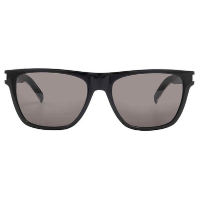 Pre-owned Saint Laurent Grey Browline Men's Sunglasses Sl 619 001 56 Sl 619 001 56 In Gray