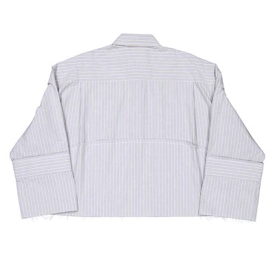 Pre-owned Maison Margiela Mm6  Ladies Striped Cotton Cropped Shirt In Multicolor