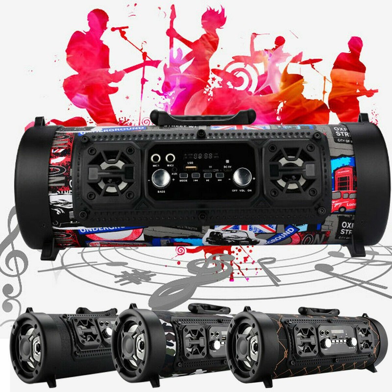 Wireless Portable bluetooth Speaker Super Bass Stereo Radio HIFI FM TF AUX USB