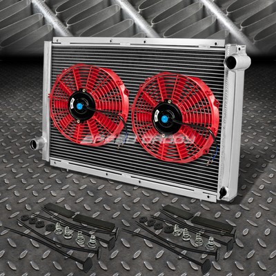 2-РЯДНЫЙ АЛЮМИНИЕВЫЙ РАДИАТОР + 2X 12 ВЕНТИЛЯТОРОВ КРАСНОГО ЦВЕТА ДЛЯ SUBARU IMPREZA GC/GM EJ TURBO 92-01