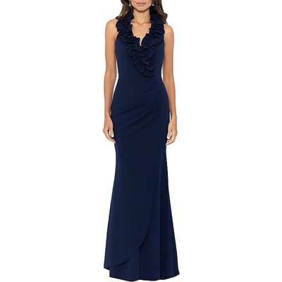 Xscape Womens Ruffled Long Special Occasion Evening Dress Gown Petites BHFO 9856