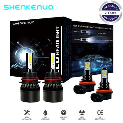 Para For Nissan Juke 2011 2012 2013 2014 Faros LED Hi/Lo+Kit de luces antiniebla