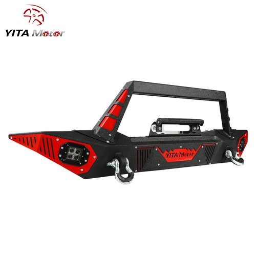 Front Bumper for 2007-2018 Jeep Wrangler JK Unlimited w/ Led Lights & D-Rings