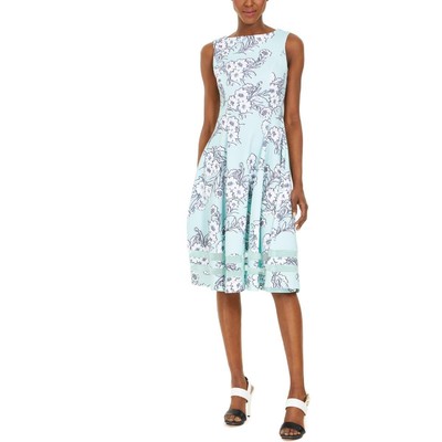

Calvin Klein Womens Green Daytime Midi Dress без рукавов из телячьей кожи  BHFO 9343, Mint