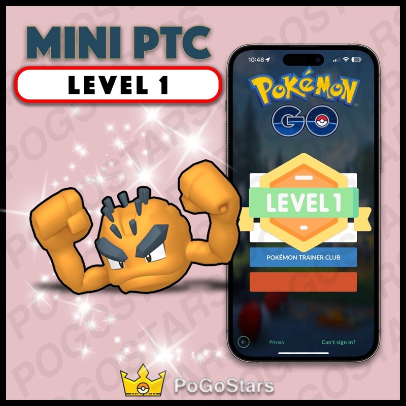 Pokémon PTC Go - Shiny Geodude Alola - LVL1 Level 1 ✨Read