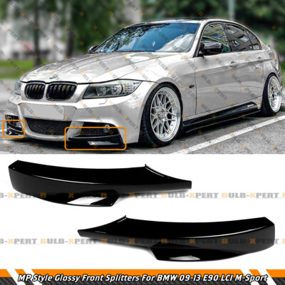 For 09-13 BMW LCI E90 M Sport MP Style Gloss Black Front Bumper Splitter Spoiler