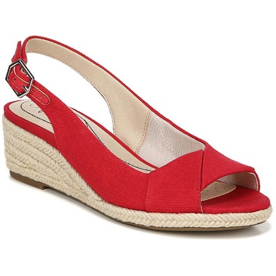 LifeStride Womens Socialite Red Slingback Sandals Shoes 8 Wide (C,D,W) BHFO 4549