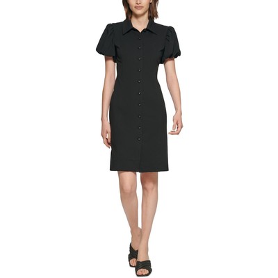 

Женское платье-футляр длиной до колена с черным воротником Calvin Klein  BHFO 1691, Черный