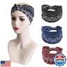 K-Elewon 3 Pack Women Wide Elastic Head Wrap Headband Sports yoga Hair Band (3 Pack(A15))