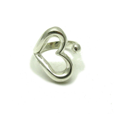 Stylish Plain Sterling Silver Ring Solid 925 Heart Adjustable Size Handmade