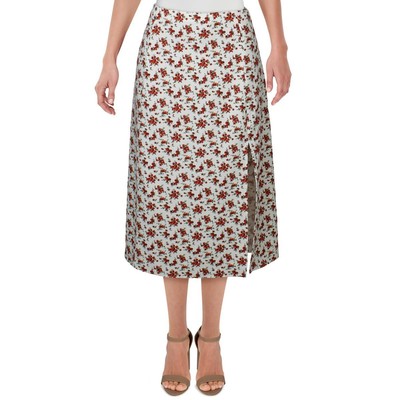 

Женская юбка-комбинация с разрезом и цветочным принтом Danielle Bernstein BHFO 5321, White floral