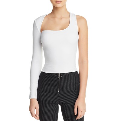 

Tiger Mist Womens Lyla White Рубашка на одно плечо с вырезами  BHFO 7813, Белый