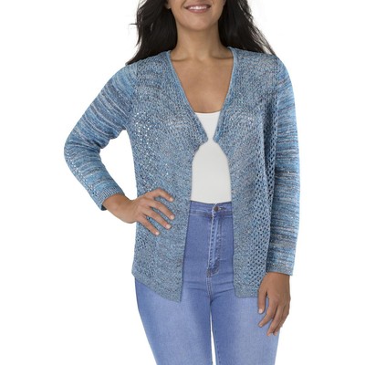 

INC Женский Синий Повседневный Металлический Удобный Кардиган Свитер Свитер  BHFO 1104, Inkberry
