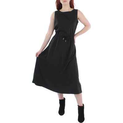 

Calvin Klein Womens Black Dress Midi Fit - Flare с кулиской  BHFO 1049, Черный