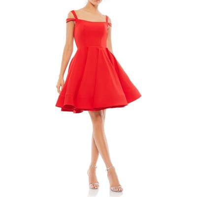 

Женское мини-платье для коктейлей и вечеринок Ieena for Mac Duggal Red Flare  BHFO 7963, Красный