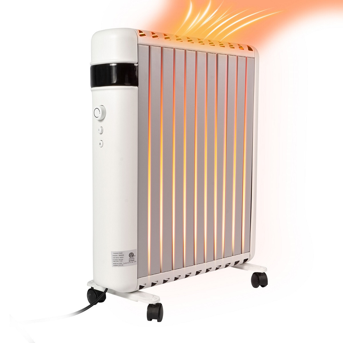 EMacht 1500W Space Heater Portable Adjustable Thermostat Wheels