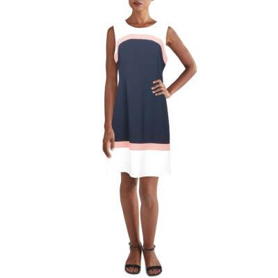 Женское короткое платье-футляр А-силуэта в цветоблок от Tommy Hilfiger BHFO 9632