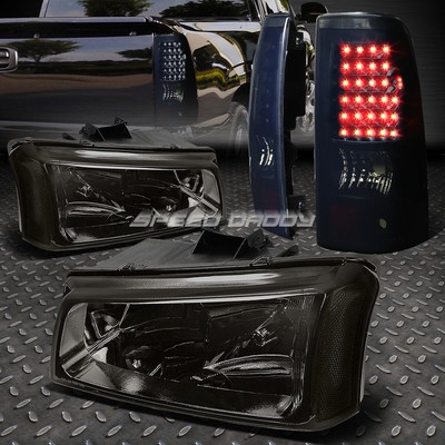 ДЫМЧАТАЯ + ПРОЗРАЧНАЯ УГЛОВАЯ ФАРА + ЧЕРНЫЙ ТОНИРОВАННЫЙ СВЕТОДИОДНЫЙ ЗАДНИЙ ФОНАРЬ ДЛЯ 03-07 SILVERADO