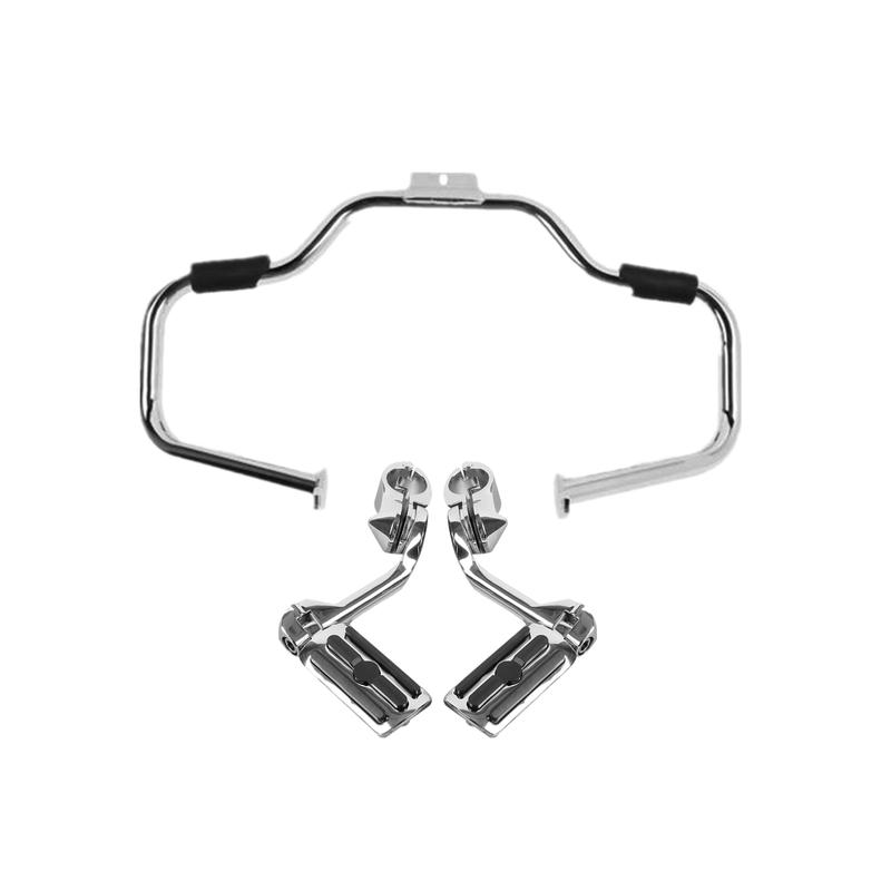 Mustache Engine Guard Crash Bar 1 1/4 Foot Pegs Fit For Harley Softail 2000-2017