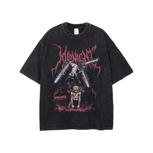 【oan】Damage Washing Short Sleeve T-Shirt Trueno
