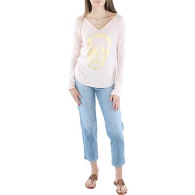 Zadig & Voltaire Womens Tunisien ML - Розовый топ на пуговицах с золотым черепом S BHFO 9296