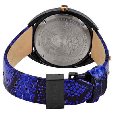 Pre-owned Versace Shadov Quartz Black Dial Ladies Watch Vebm00418