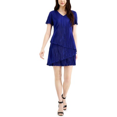 Connected Apparel Womens Pleated Tiered Sheath Dress 14 NEW $69 T1000207M1