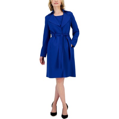 Женский синий трикотажный двубортный блейзер Le Suit Petites 12P BHFO 2379
