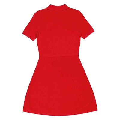 Pre-owned Michael Kors Short-sleeved Logo Zip Dress, Size Small In Red
