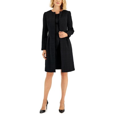 Le Suit Womens Black Jacquard Long Work Collarless Blazer Jacket 16 BHFO 2118