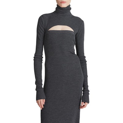 

Halston Женский укороченный свитер с высоким воротником из шерсти мериноса Mina BHFO 1638