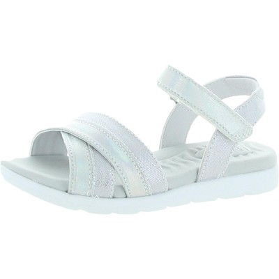 

Белые сандалии на плоской подошве Sperry Girls Plushwave 11 Medium (B,M) Little Kid 0385, White/silver