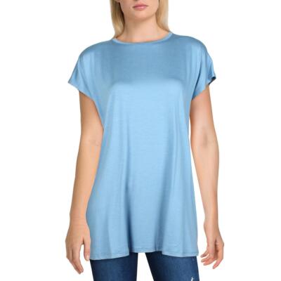 

Женская синяя футболка из смеси тенселя с короткими рукавами Eileen Fisher, топ  BHFO 2365, Синий