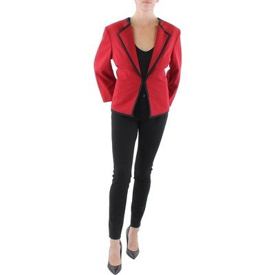 

Женский красный тканый пиджак без воротника Le Suit Plus  BHFO 9627, Fire red/black