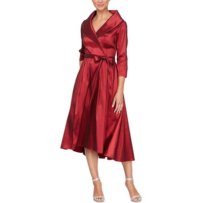 Alex Evenings Женское официальное вечернее платье миди с красным воротником-стойкой 6 BHFO 8387