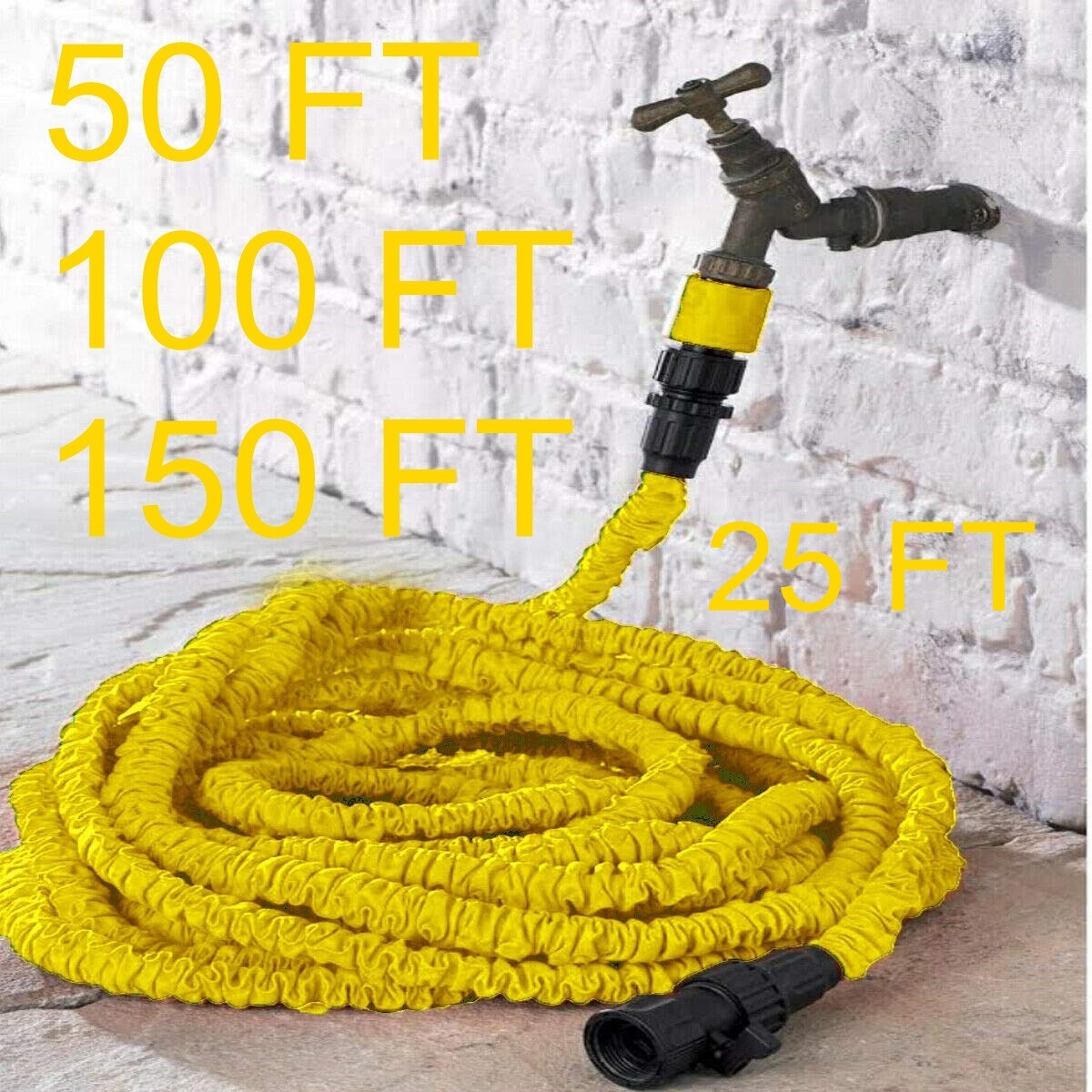 2550100150FT Retractable Expandable Magic Stretch Garden Hose Pipe