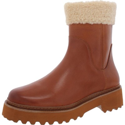 

Женские ботильоны Vince Camuto Marlivi с кожаной отделкой из искусственного меха BHFO 0411, Warm caramel/natural burnished le/shearling, Marlivi