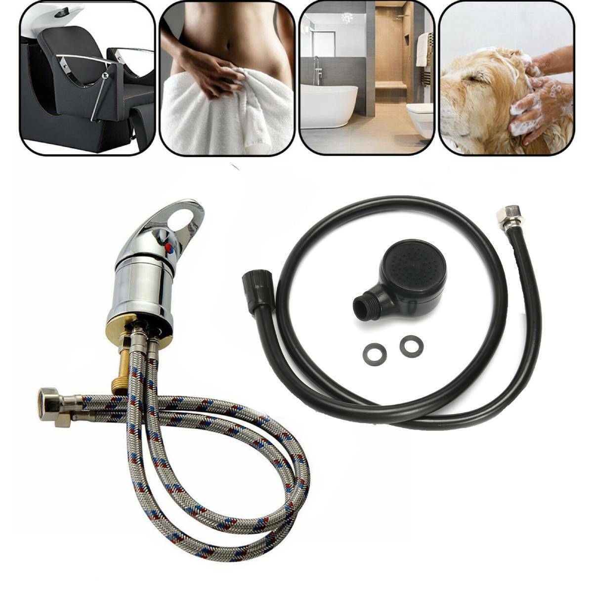 Barber Shop Salon Shampoo Bowl Sink Hot & Cold Faucet Spray Hose Repalcement