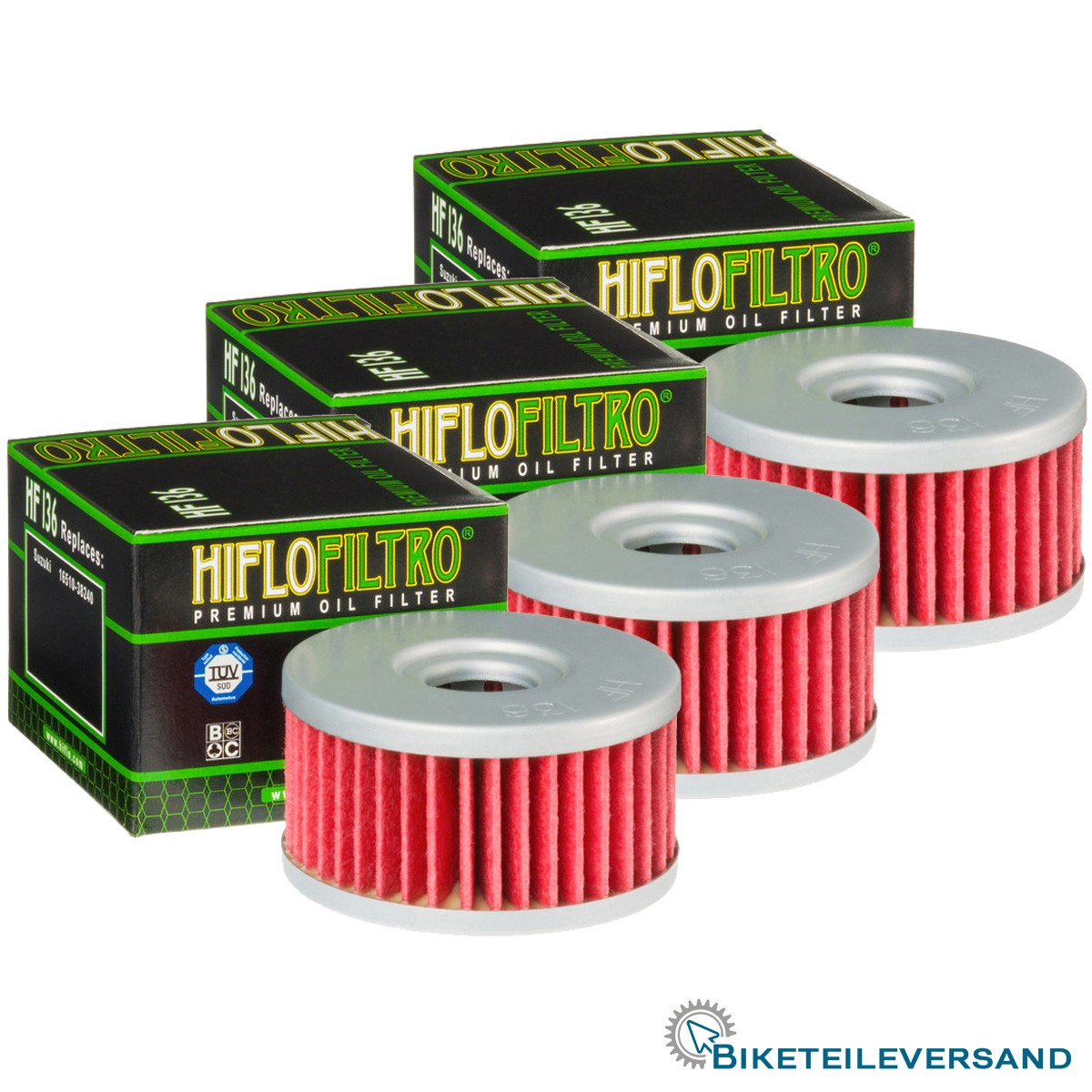 3X HIFLO Premium Ölfilter HF136