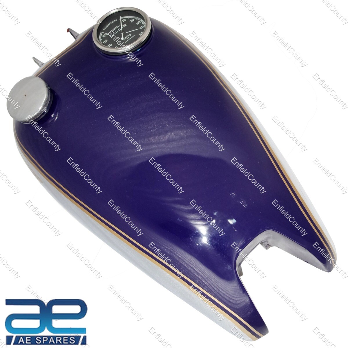 BSA C11 C10 Blue Chrome Petrol Fuel Tank With Speedometer , Cap & Tap