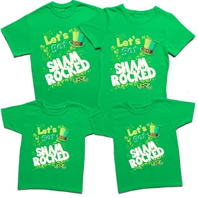 St Patricks Day Lets Get Shamrocked Irish Paddys Irland T-Shirts Tee Top #SPD
