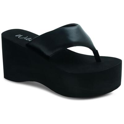 

Женские черные сандалии на платформе Wild Pair Naomie, обувь 10, средний (B,M) BHFO 2841, Black smooth
