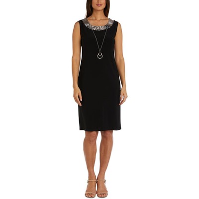 R&M Richards Женское черное трикотажное платье-футляр без рукавов Petites 6P BHFO 0305