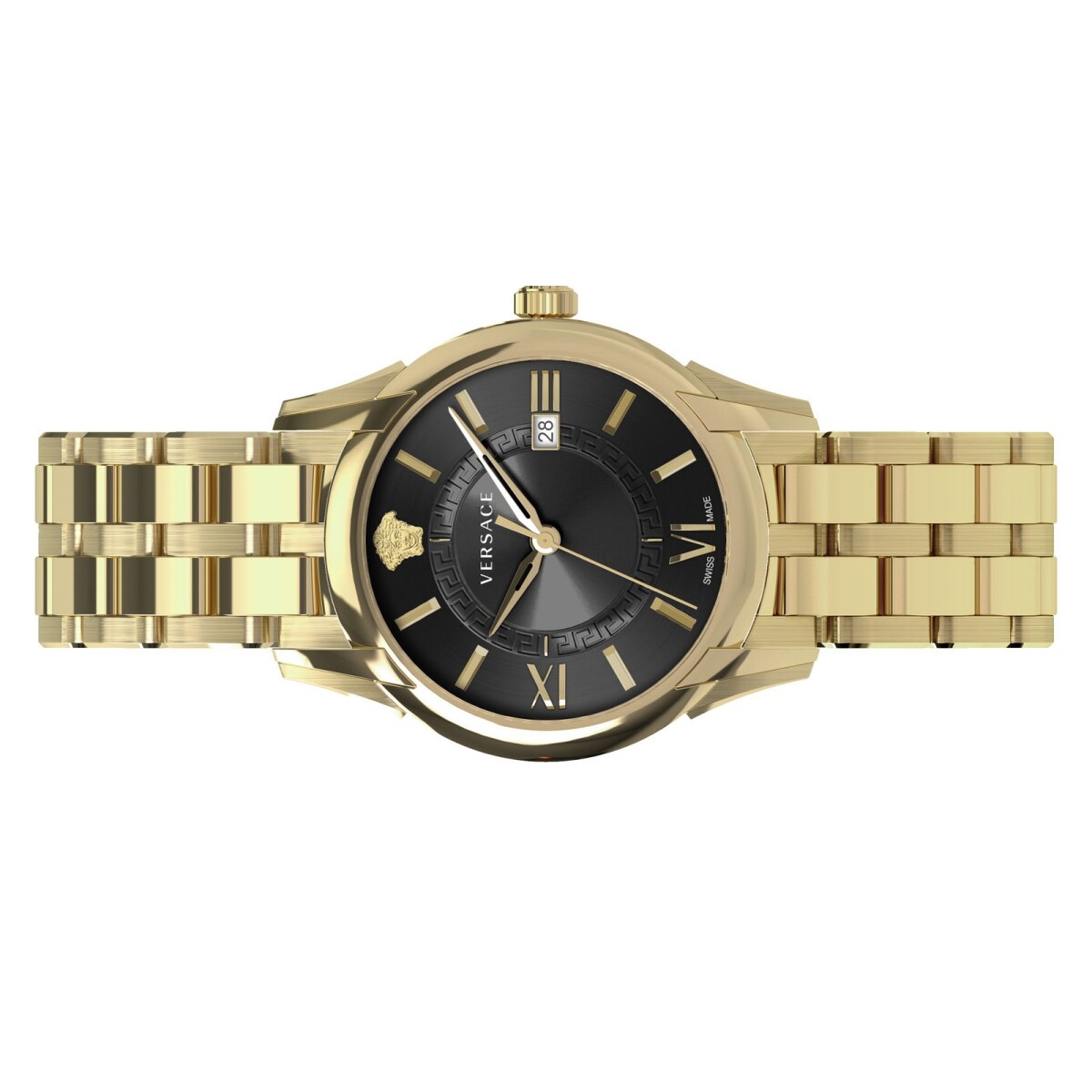 Pre-owned Versace Men Watch Stainless Steel Apollo Veua00820