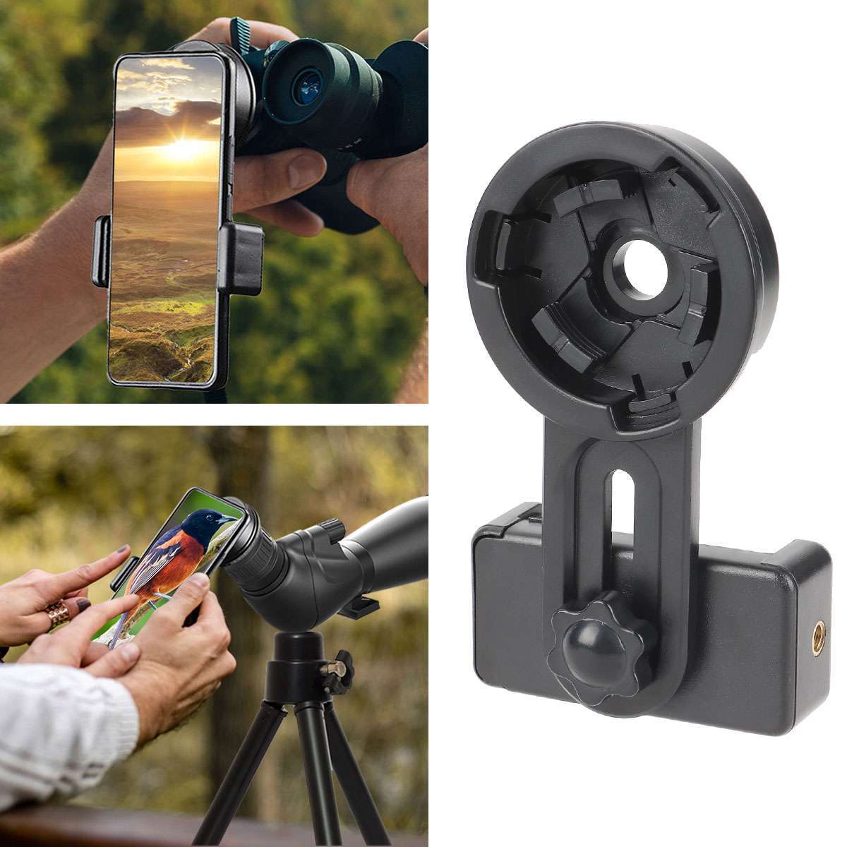Cell Phone Adapter Mount Binocular Monocular Spotting Scope Telescope Universal