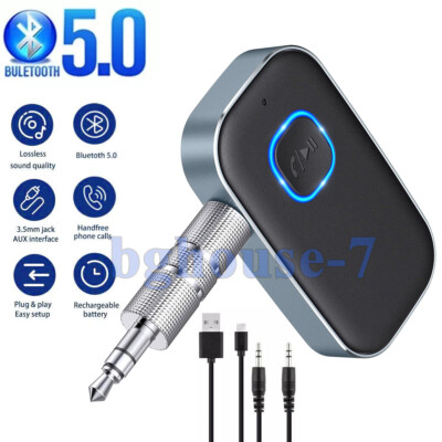 USB Wireless Bluetooth 5.0 Audio Receiver 3.5mm Aux Adapter for Car Headphone PC