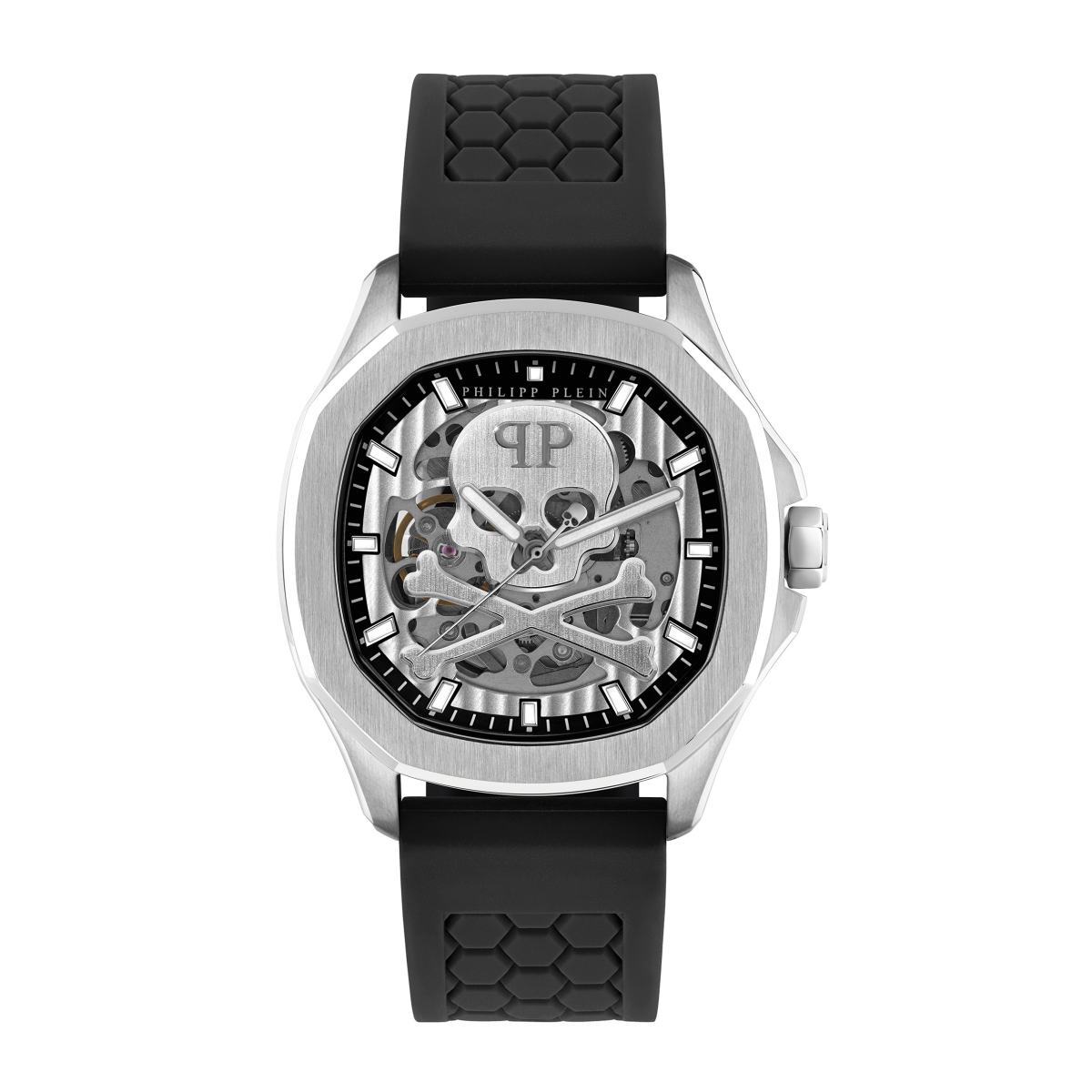 Pre-owned Philipp Plein Men's Watch Automatic $keleton $pectre Pwraa0123 Silicone