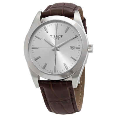 Мужские часы Tissot Gentleman с кварцевым серебряным циферблатом T127.410.16.031.01